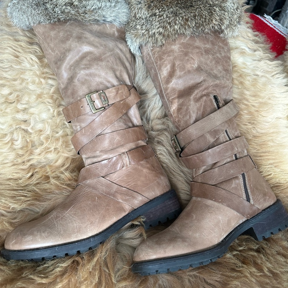 Fabianelli Anthropology 40 10 worn once Women's Tan Leather Boots